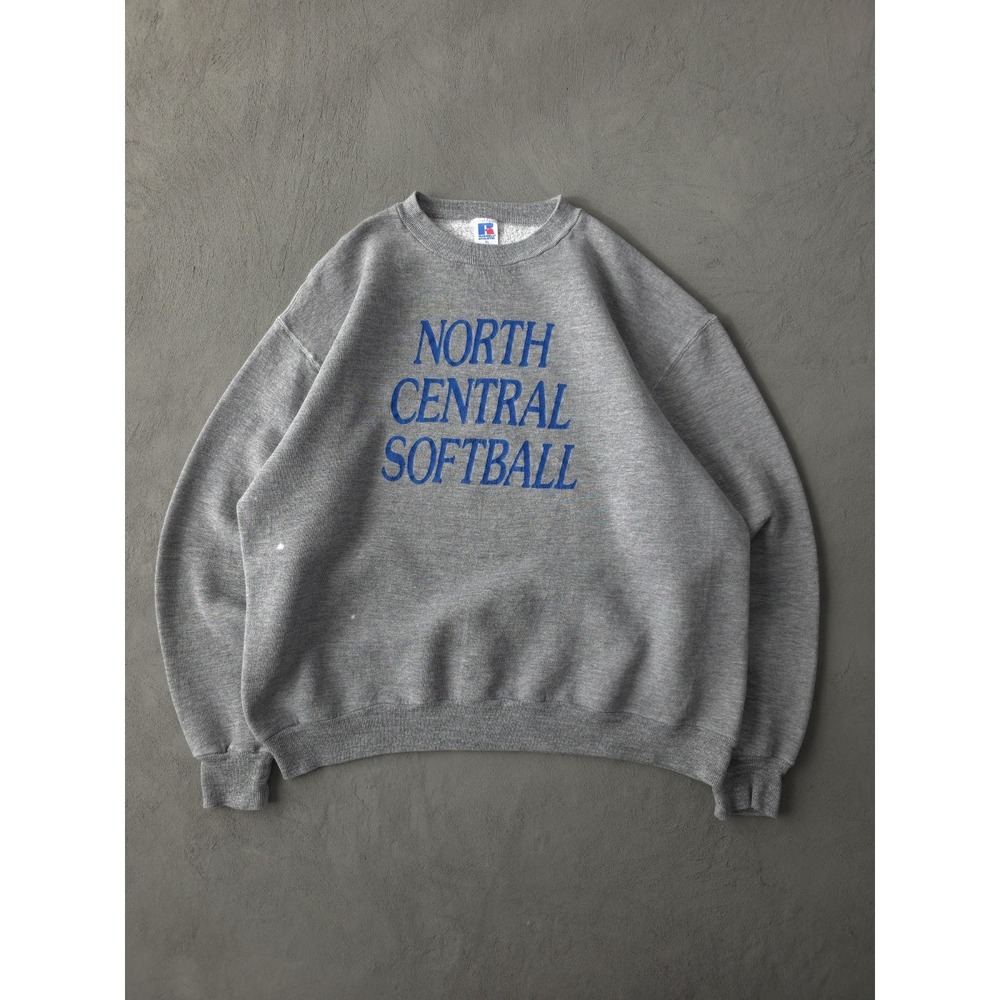 Vintage 80s North Central Softball Russell Athletic Grey Crewneck Sweatshirt XL - Picture 8 of 8